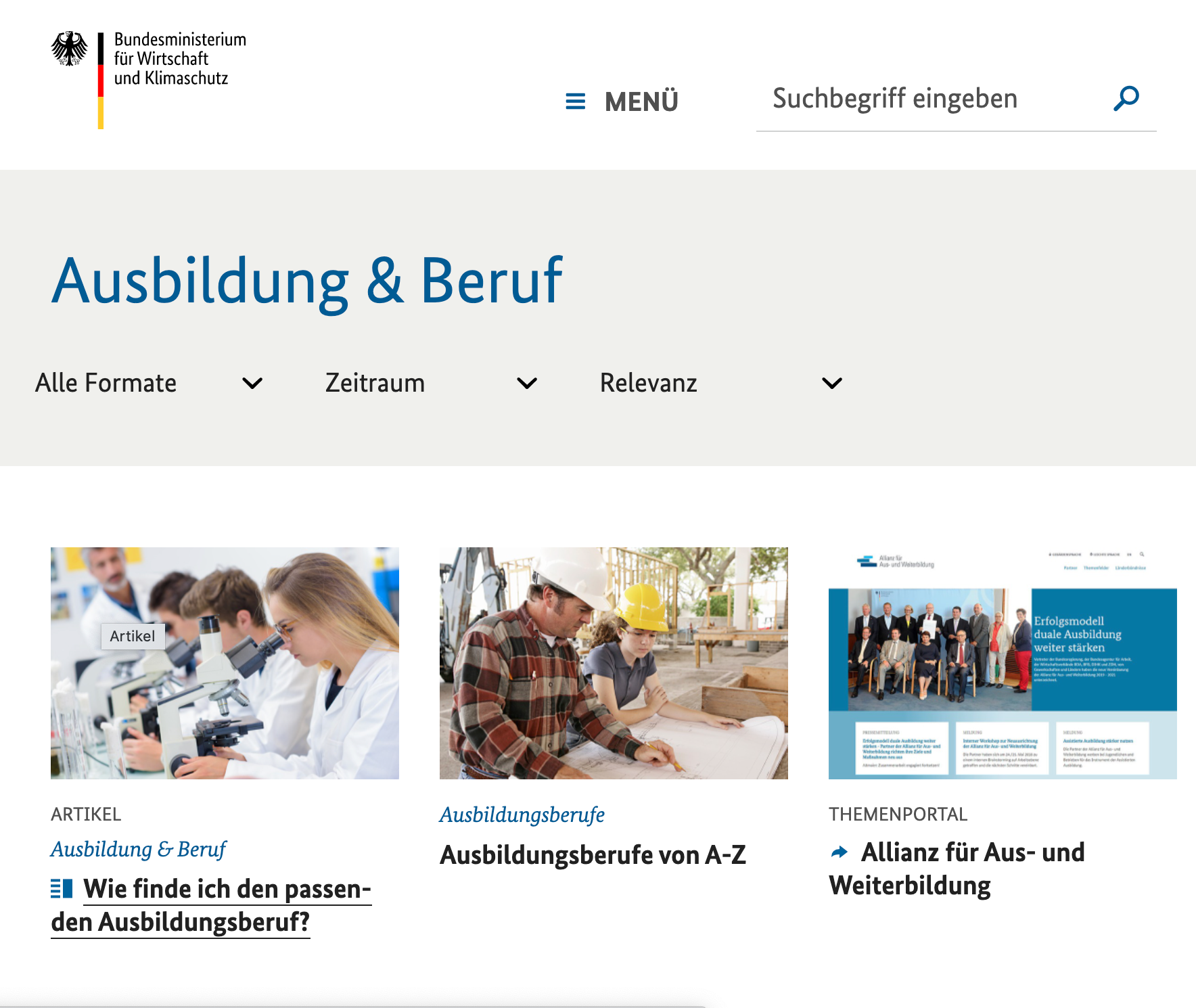 BMWK Ausbildung + Beruf