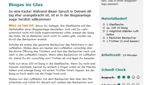 Biogas im Glas