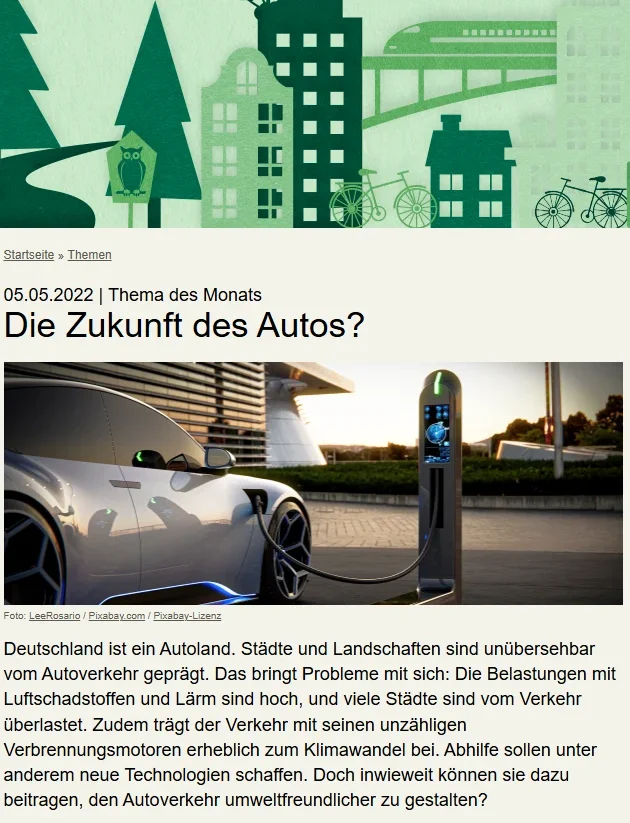 Screenshot Auto and Ladesäule