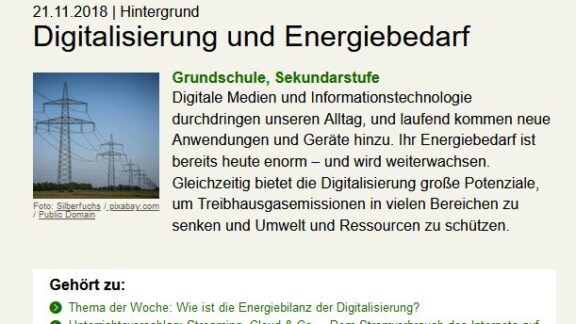 Linktipp: Digitalisierung und Energiebedarf