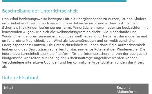 Unterrichtsmaterial: Windenergie