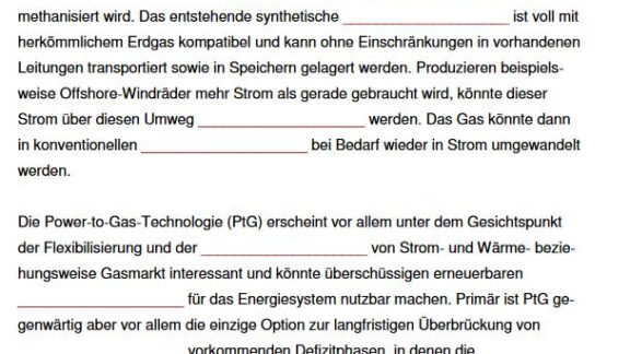 Power-to-Gas-Lückentext