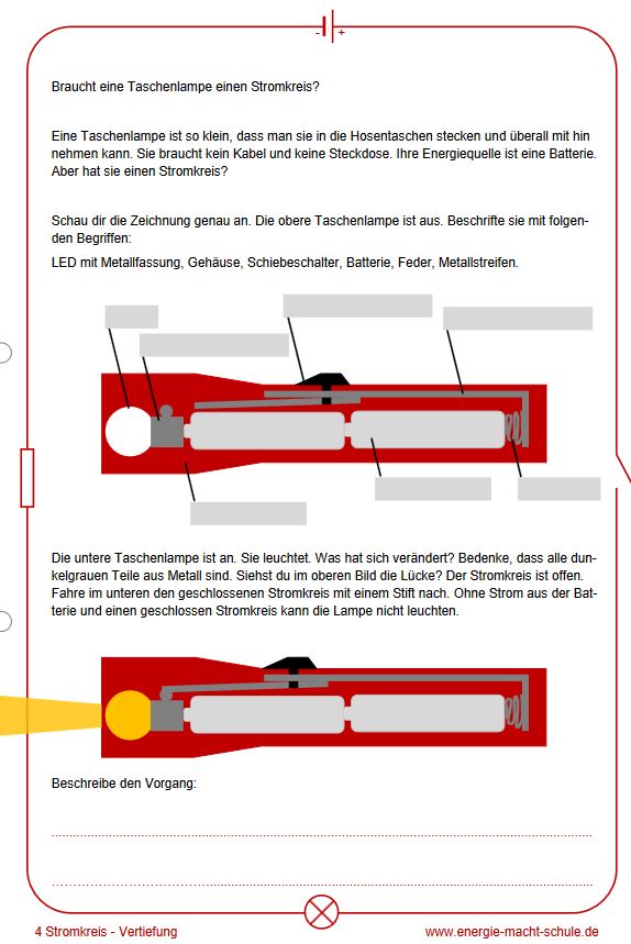 Arbeitsblatt: Stromkreis – Energie macht Schule