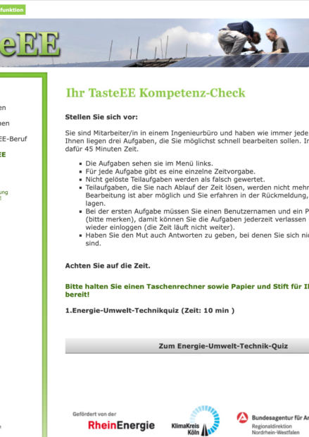 Webseite: Teste EE Check